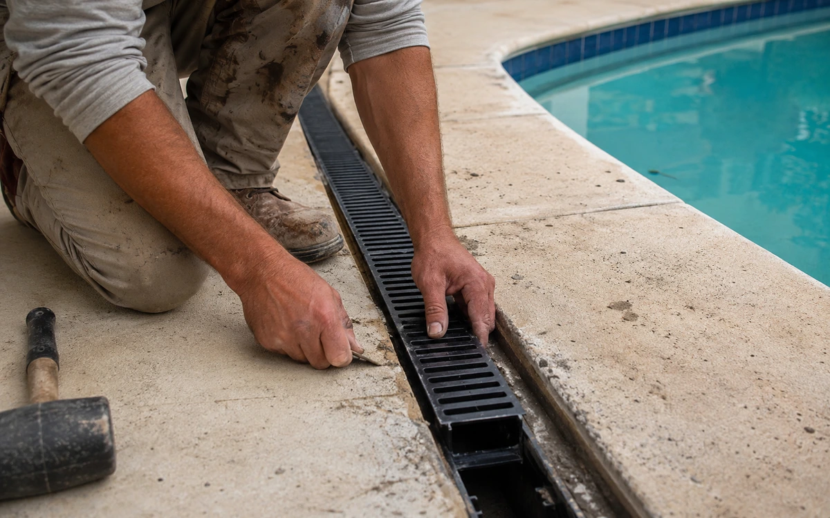Pool deck drainage installation contractor